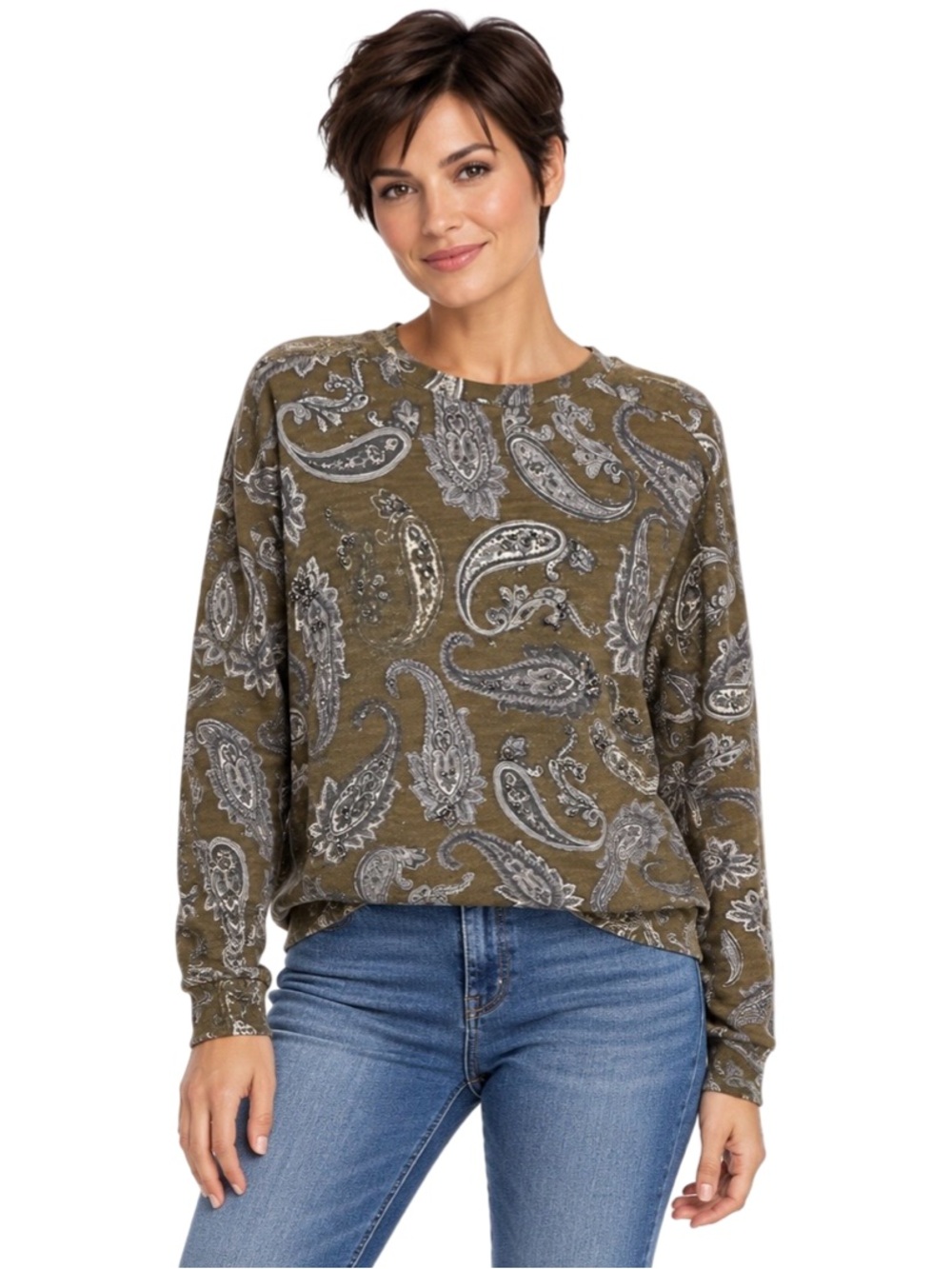 LOFT Paisley embellished top. EUC
